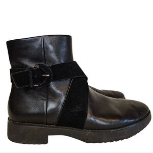 Fitflop Mona Buckle Leather Suede Comfort Ankle Bootie